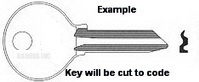 2C1244 Key for HUDSON Locks and SUNAR DOM