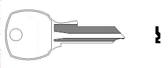 AM203 Key Single Sided NATIONAL 4 PIN ART METAL