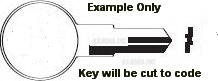 002 02 2 Key for SENTRY FIRE BOX SAFE ONLY TWO SIDED CUT