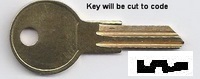 CH506 Key for UWS Tool Box, Truck Box Cam Locks on Brunner Y14